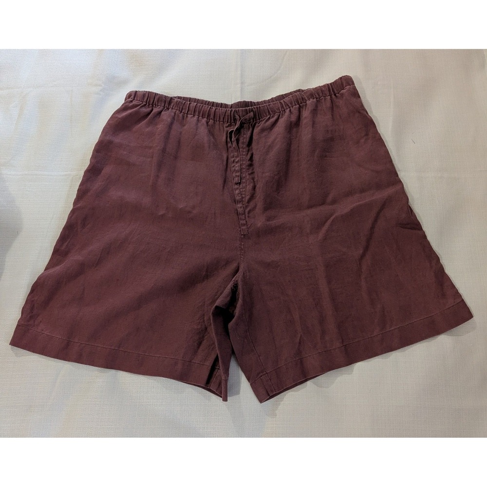 J. Jill Women Large Tall 100% Linen Drawstring Waist Shorts Casual Preppy Comfy